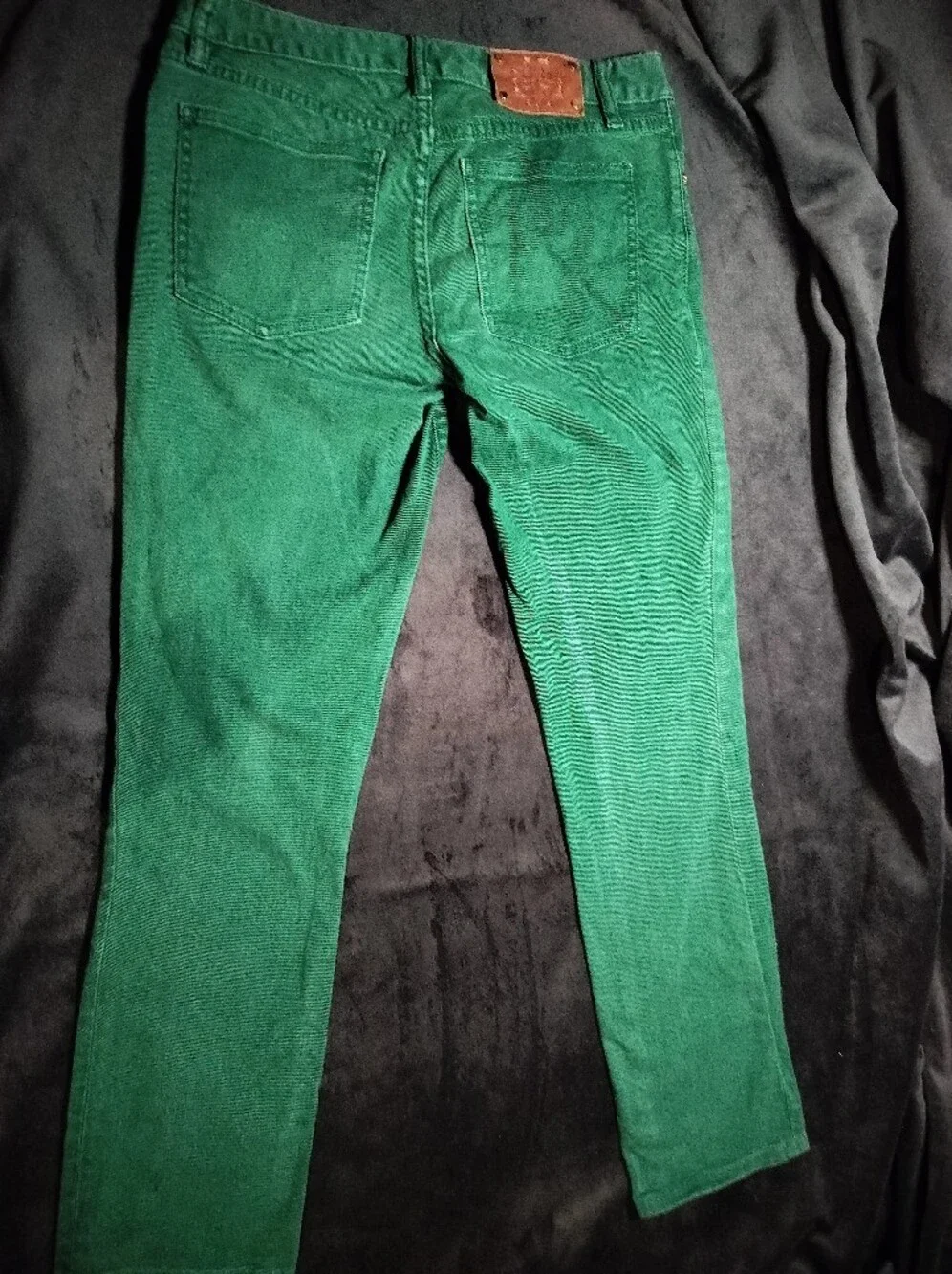 Tory Burch Ivy Super Skinny Denim Stretch Jeans Emerald Green Size 27